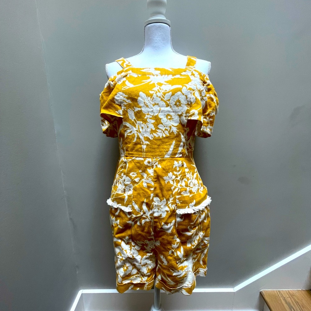 Whistles Yellow Linen Romper Size 6